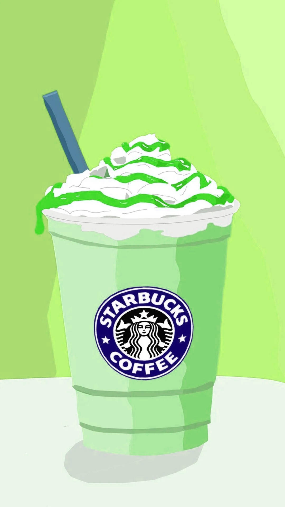 Neon Green Starbucks Design Iphone Wallpaper