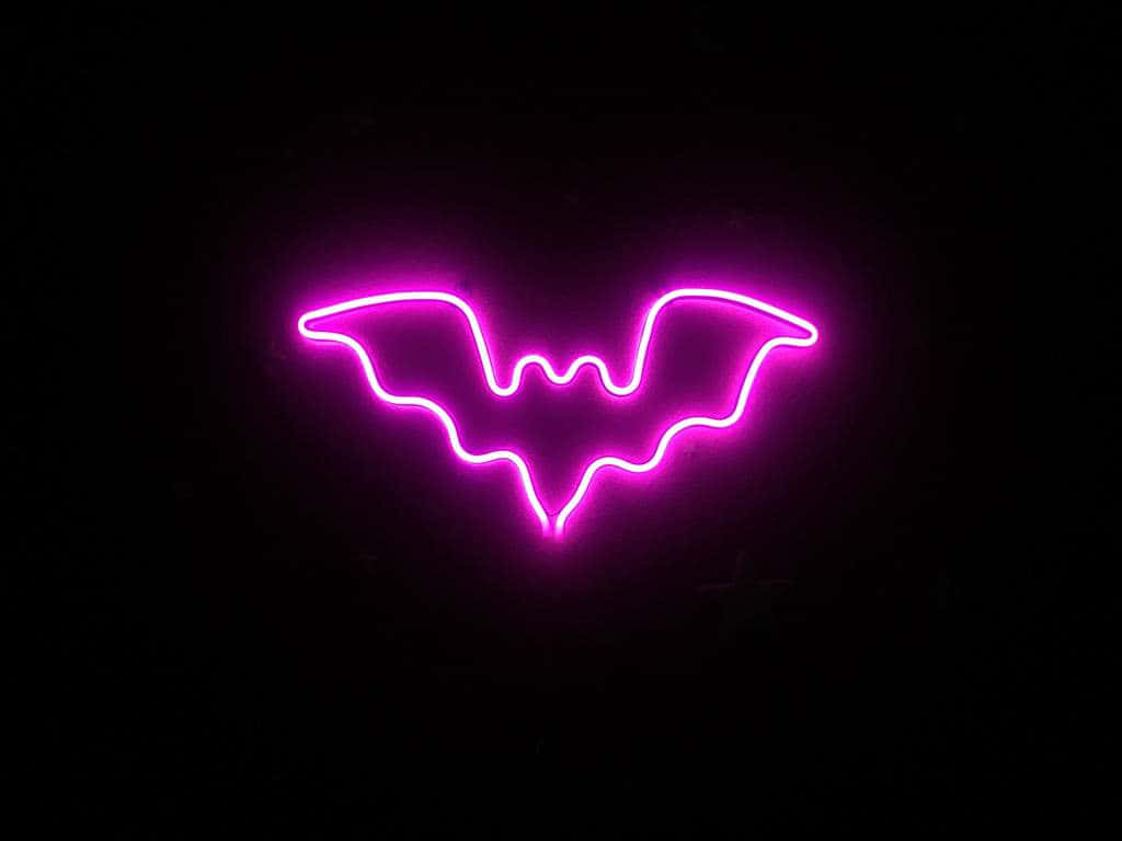 Neon Halloween Bat Wallpaper