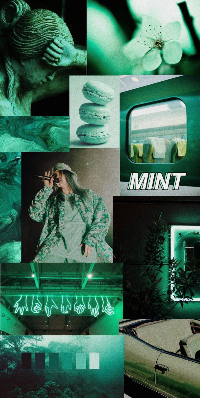Neon Mint Pastel Green Aesthetic Wallpaper