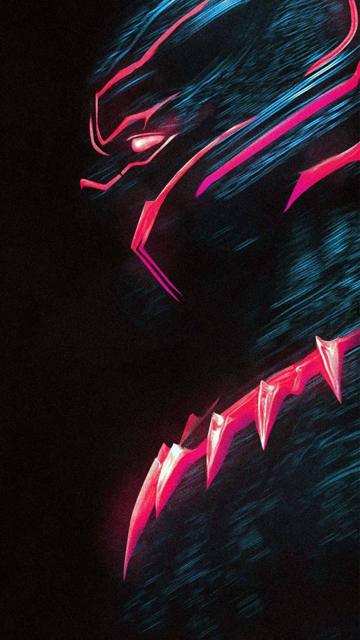 Neon Pink Black Panther Android Wallpaper