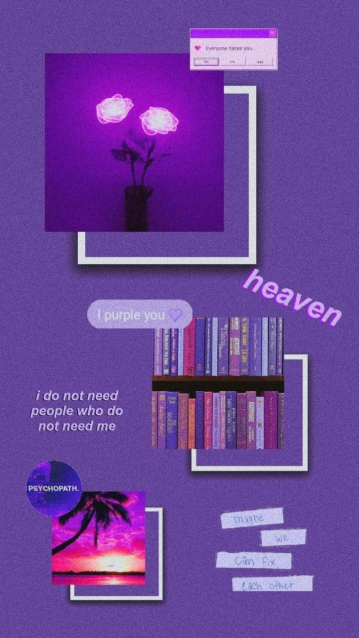 Neon Purple Iphone Aesthetic Icons Wallpaper