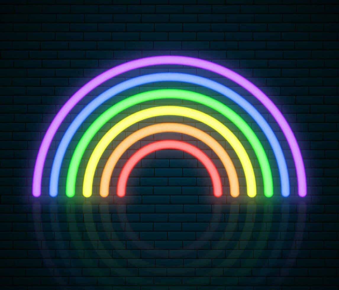 Neon Rainbow Light Art Wallpaper