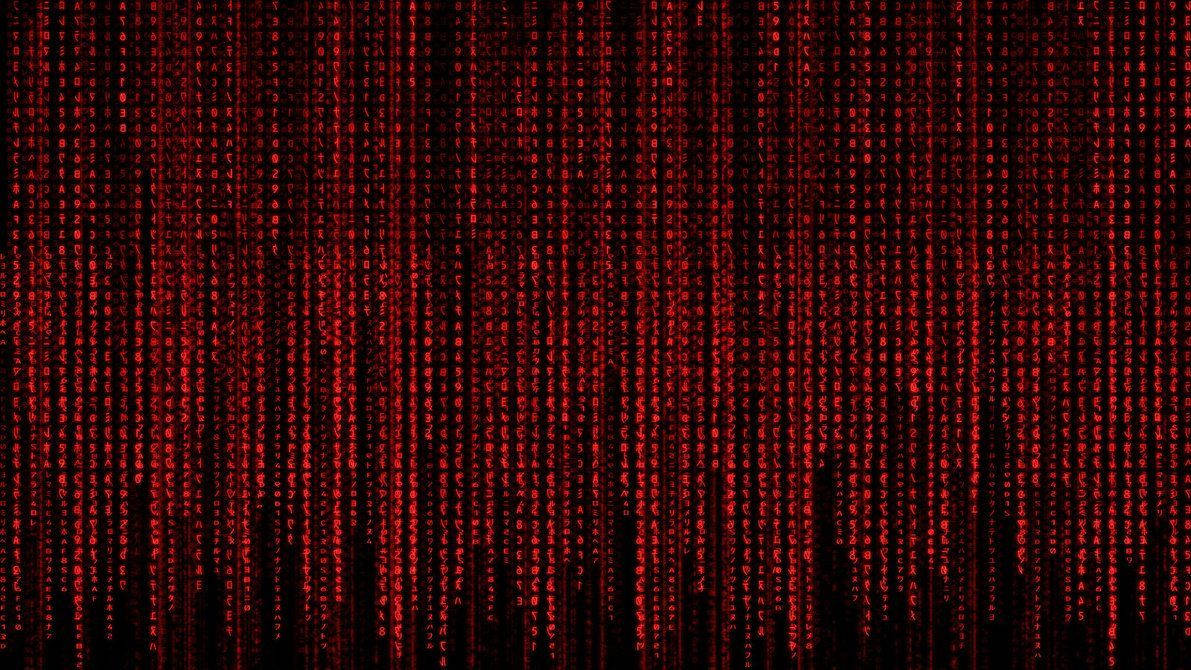 Neon Red Matrix Wallpaper