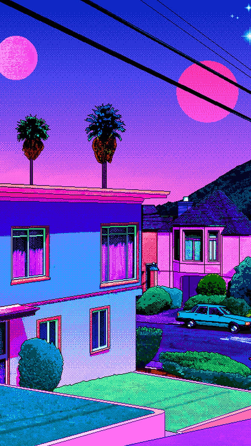 Neon Suburbia 90s Anime Aesthetic Wallpaper