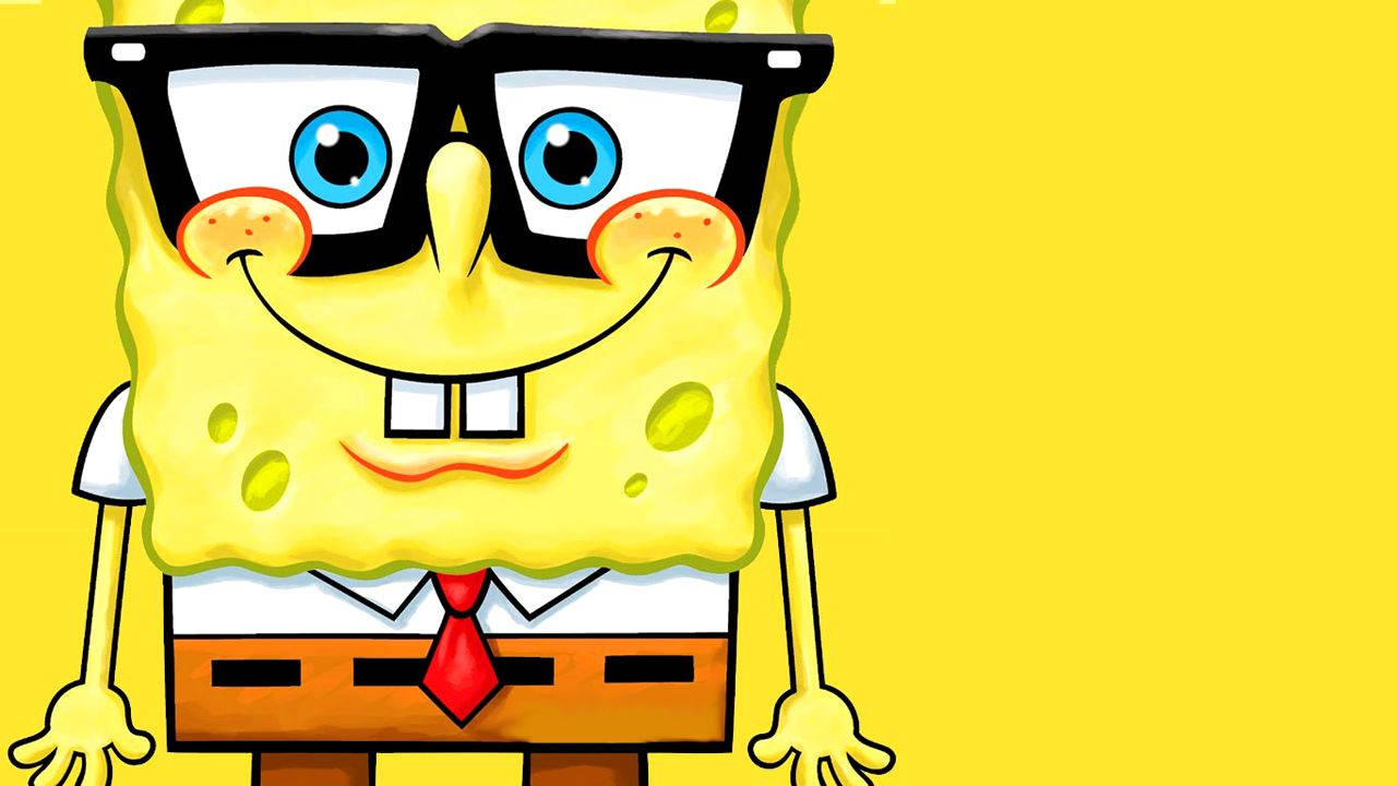 Nerdy Cool Spongebob With Glasses Wallpaper