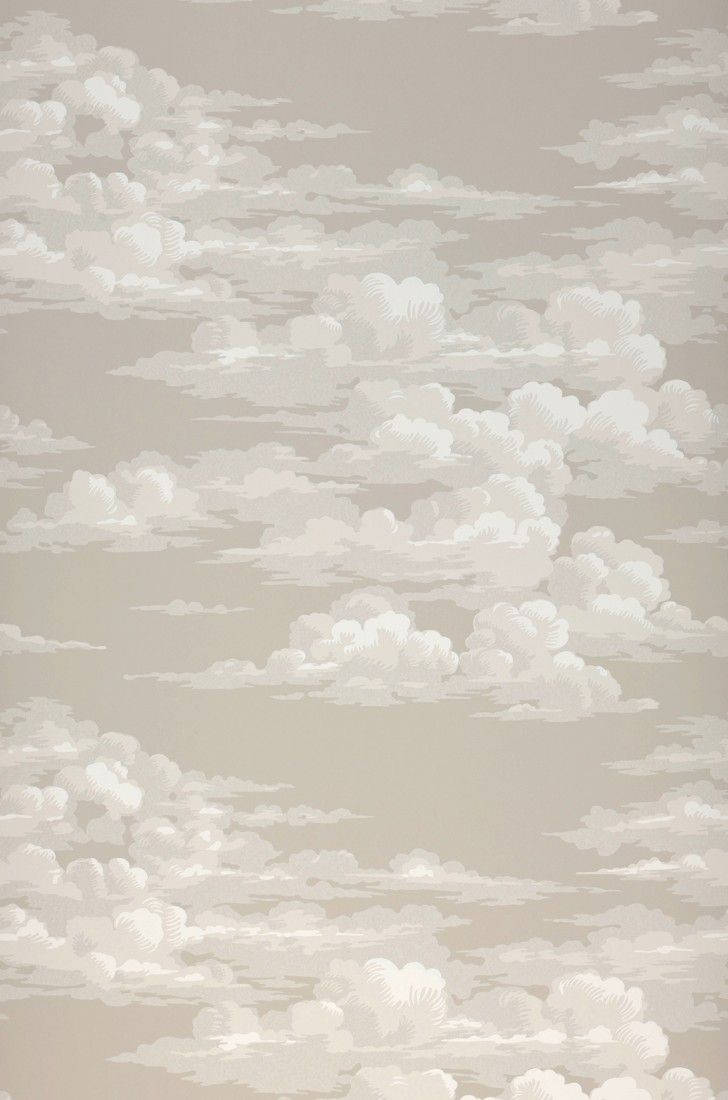 Neutral Iphone White Clouds Art Wallpaper