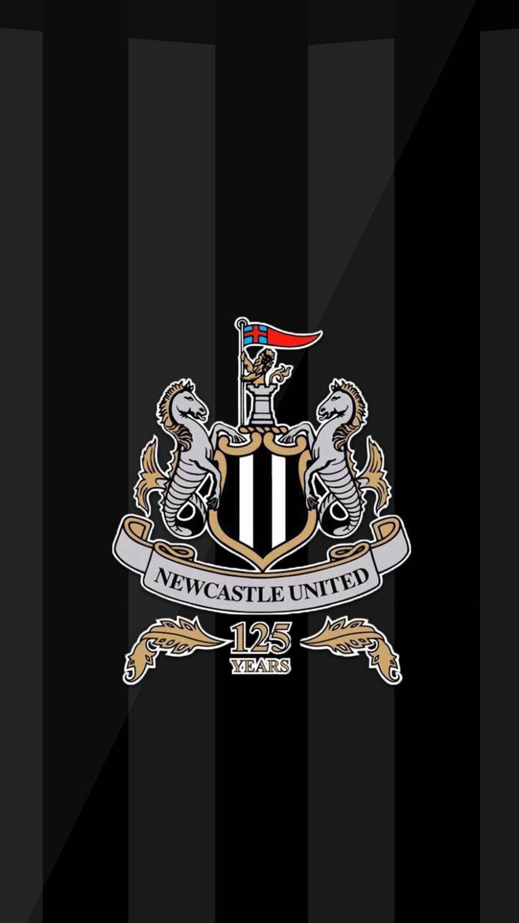 Newcastle United Fc 125 Years Logo Wallpaper