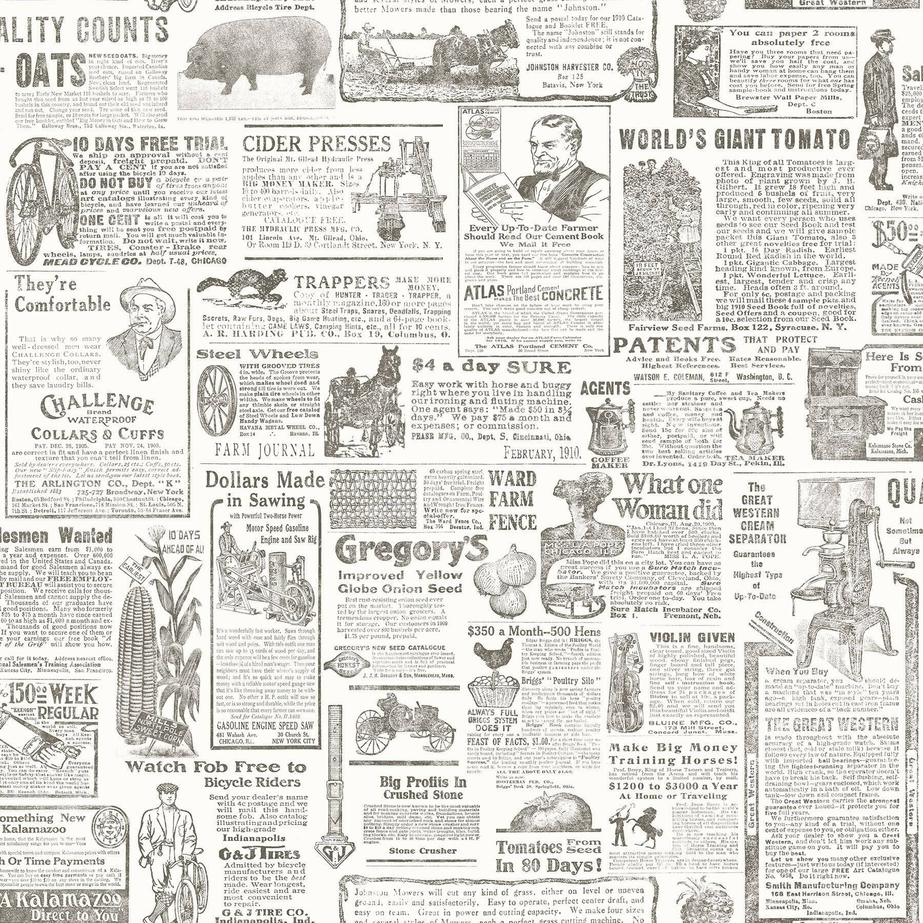 Newspaper Aesthetic Headlines And Illustrations Wallpaper