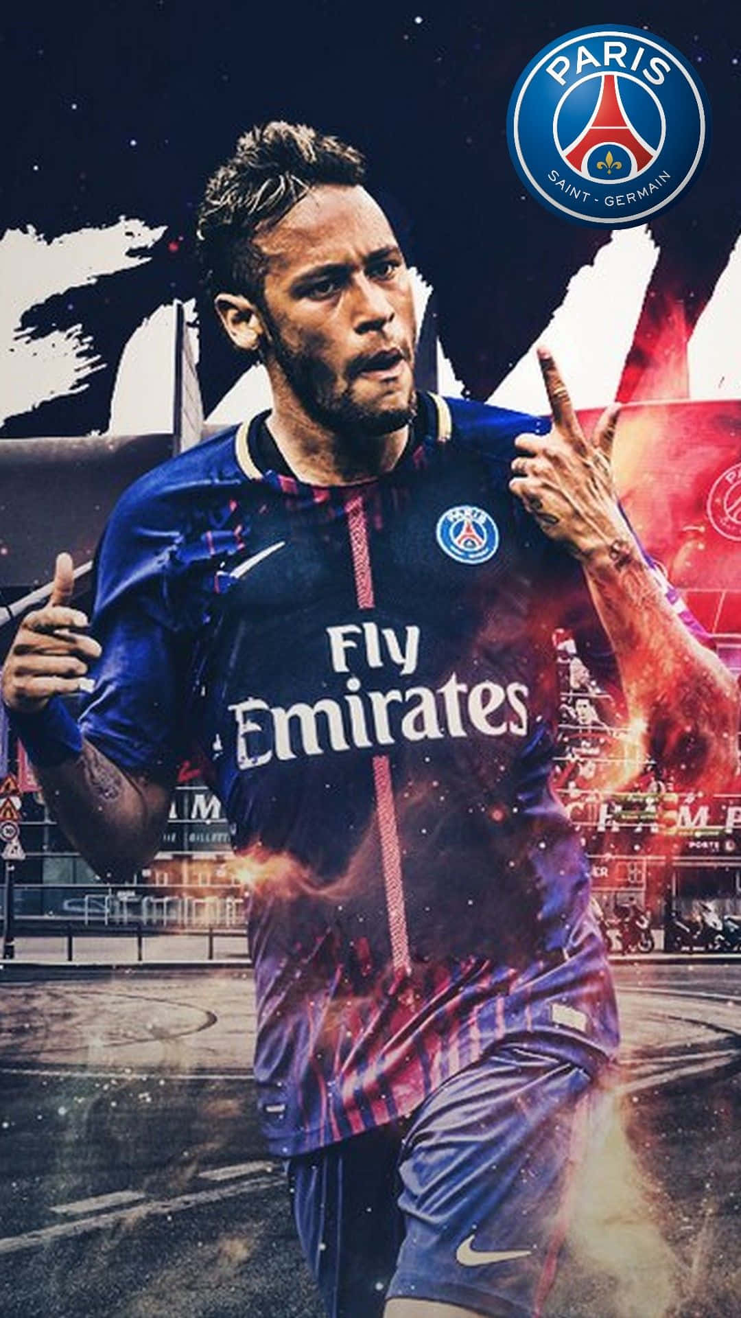 Neymar Pointing Up Iphone Wallpaper