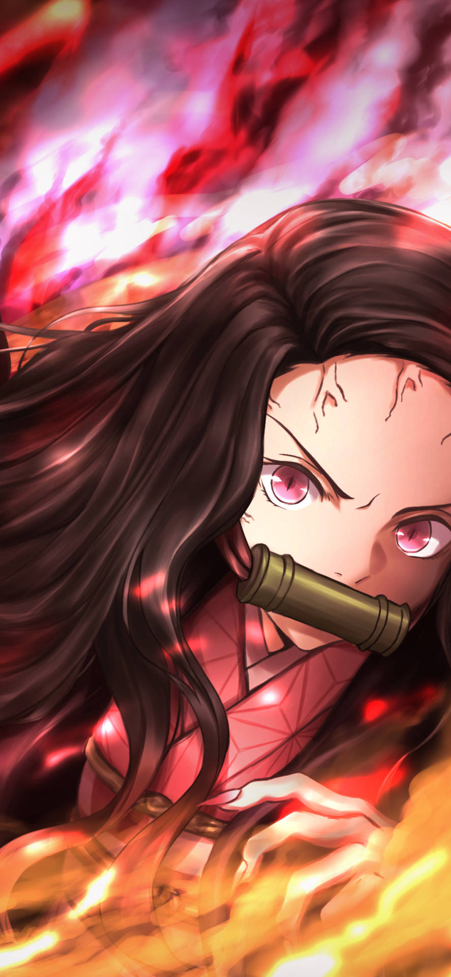 Download free Nezuko Red Eyes Demon Slayer Iphone Wallpaper -  MrWallpaper.com