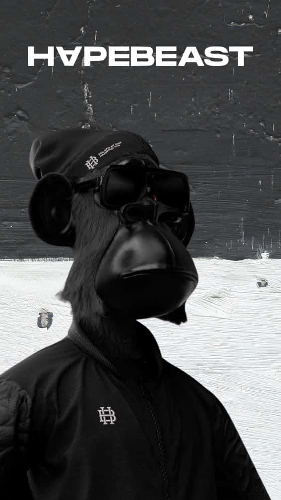 Nft Monkey Black Hypebeast Wallpaper