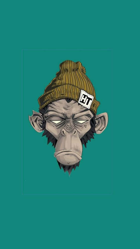 Nft Monkey Wearing A Beanie Wallpaper