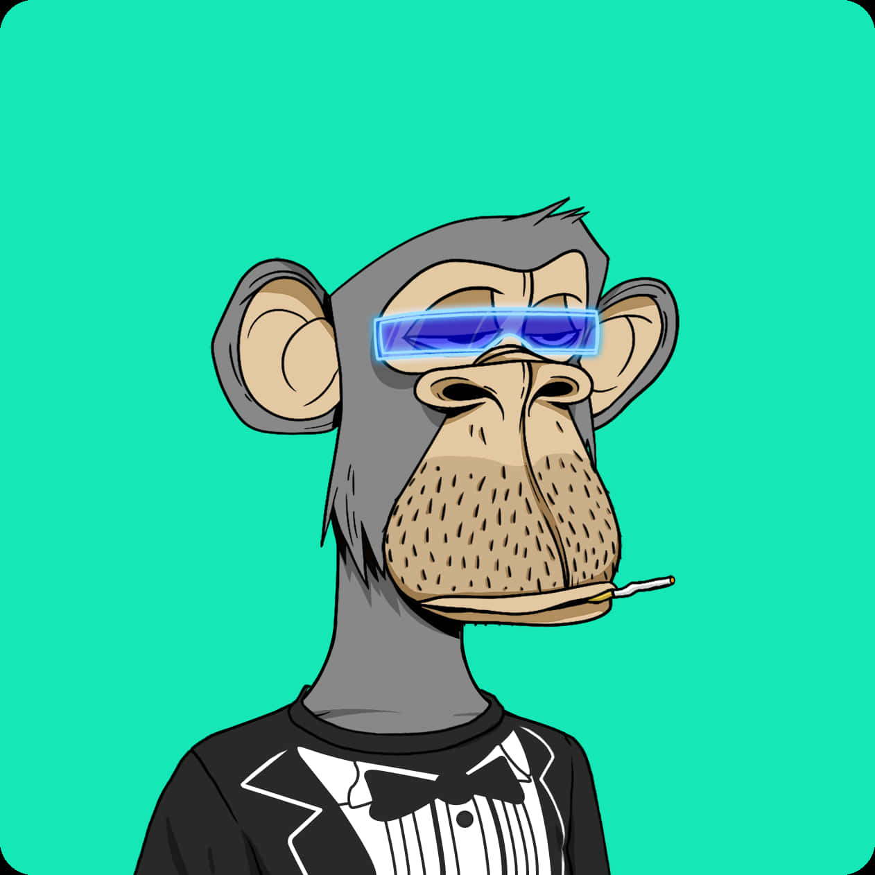 Nft Monkey Wearing Cool Sunglasses Wallpaper