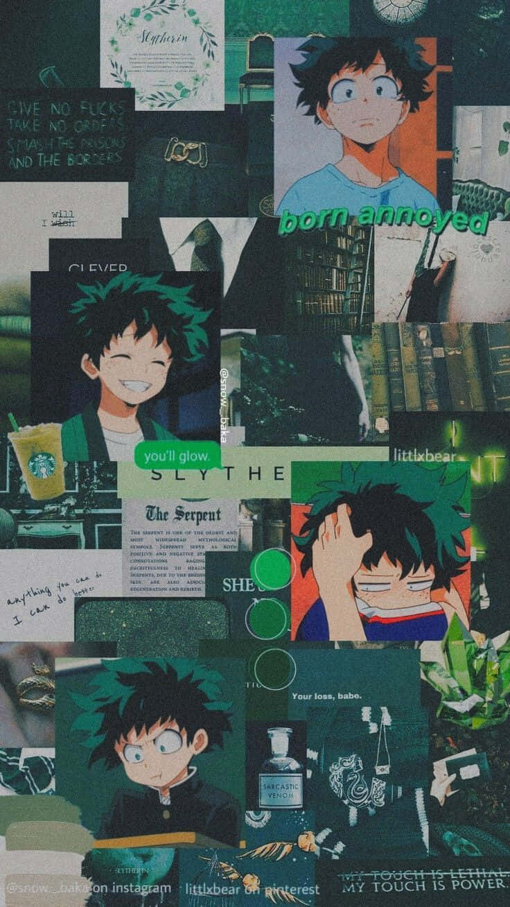 Nice Anime Deku Collage Aesthetic Wallpaper