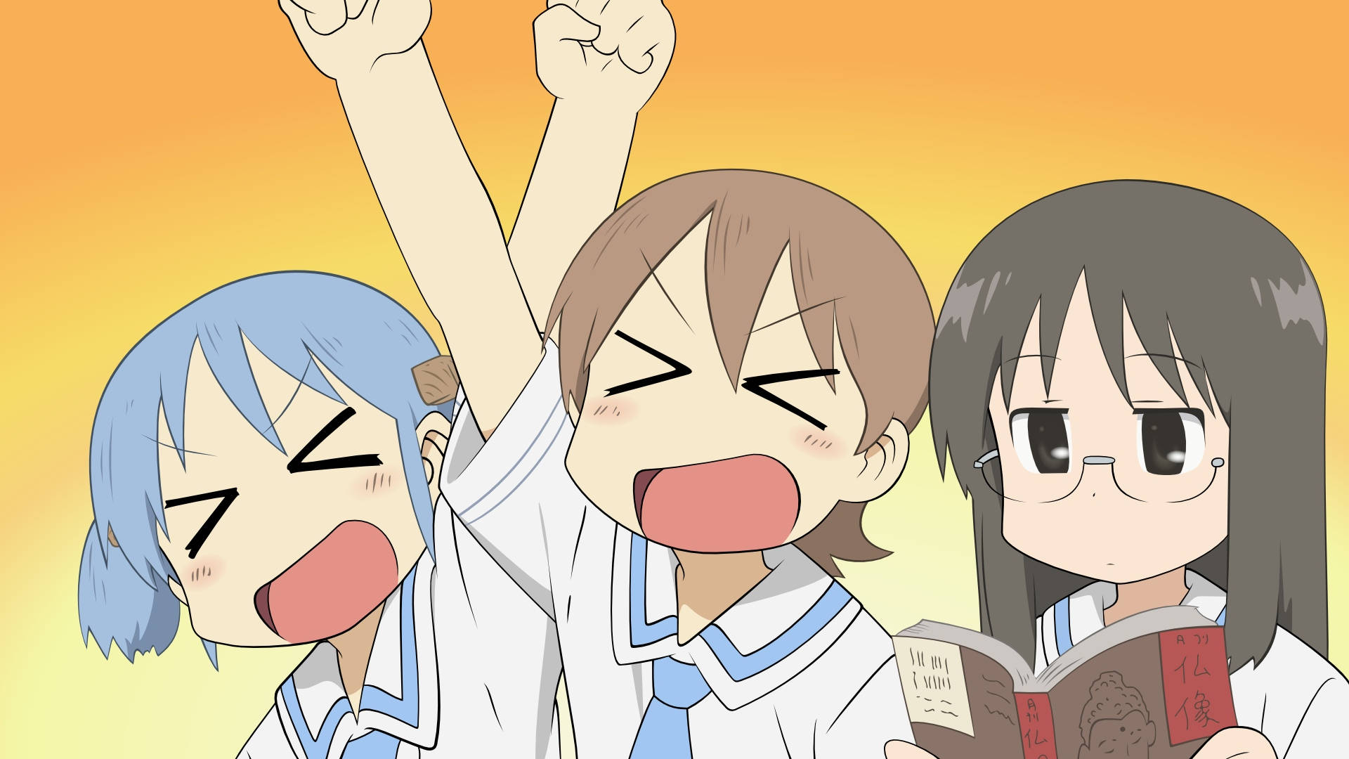 Download free Nichijou Girls Cheering Wallpaper - MrWallpaper.com