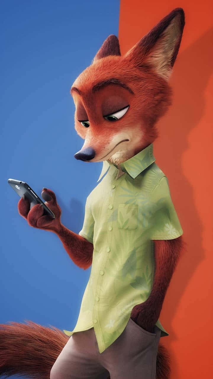 Nick Wilde Sly Foxwith Phone Wallpaper