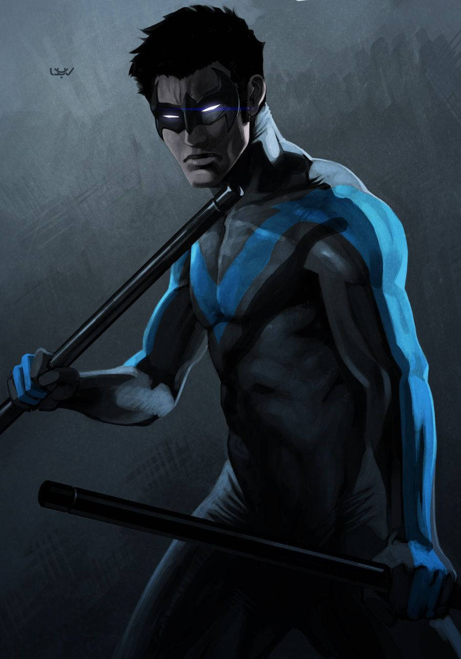 Nightwing With Dazzling Eyes Wallpaper