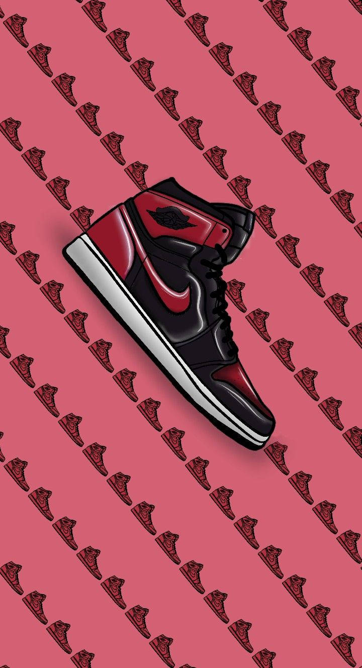 Nike Air Jordan 1 Banned Pink Background Wallpaper