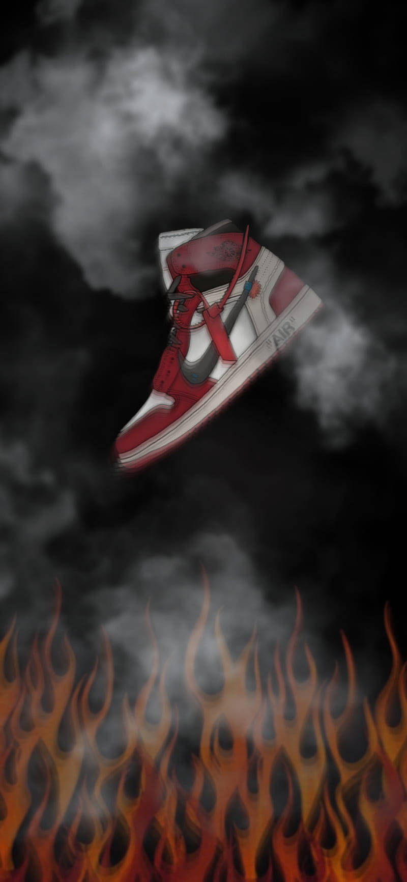 Nike Air Jordan 1 Chicago Smoky Background Wallpaper