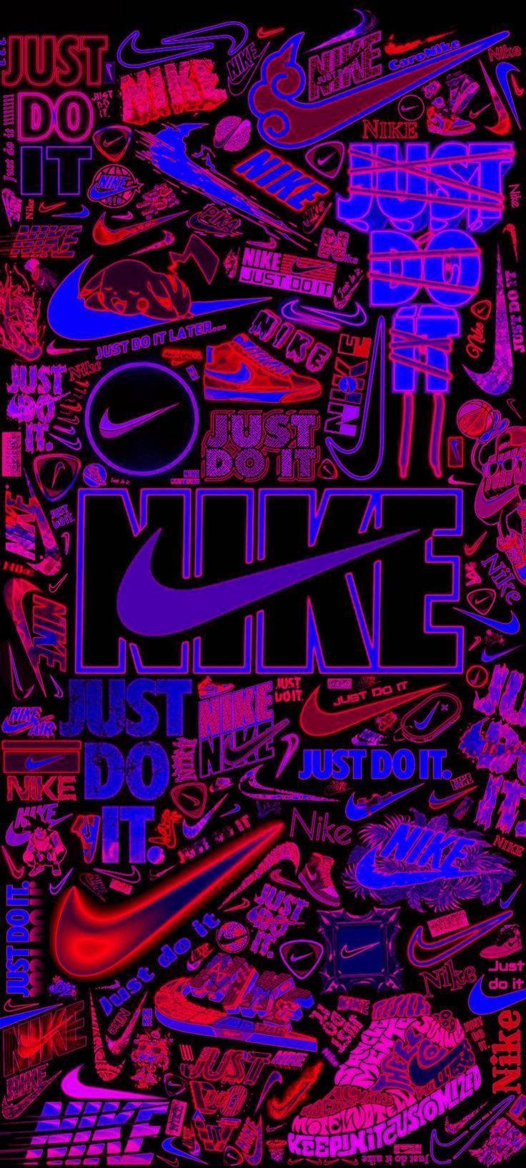 Nike Graffiti Red Purple Neon Wallpaper