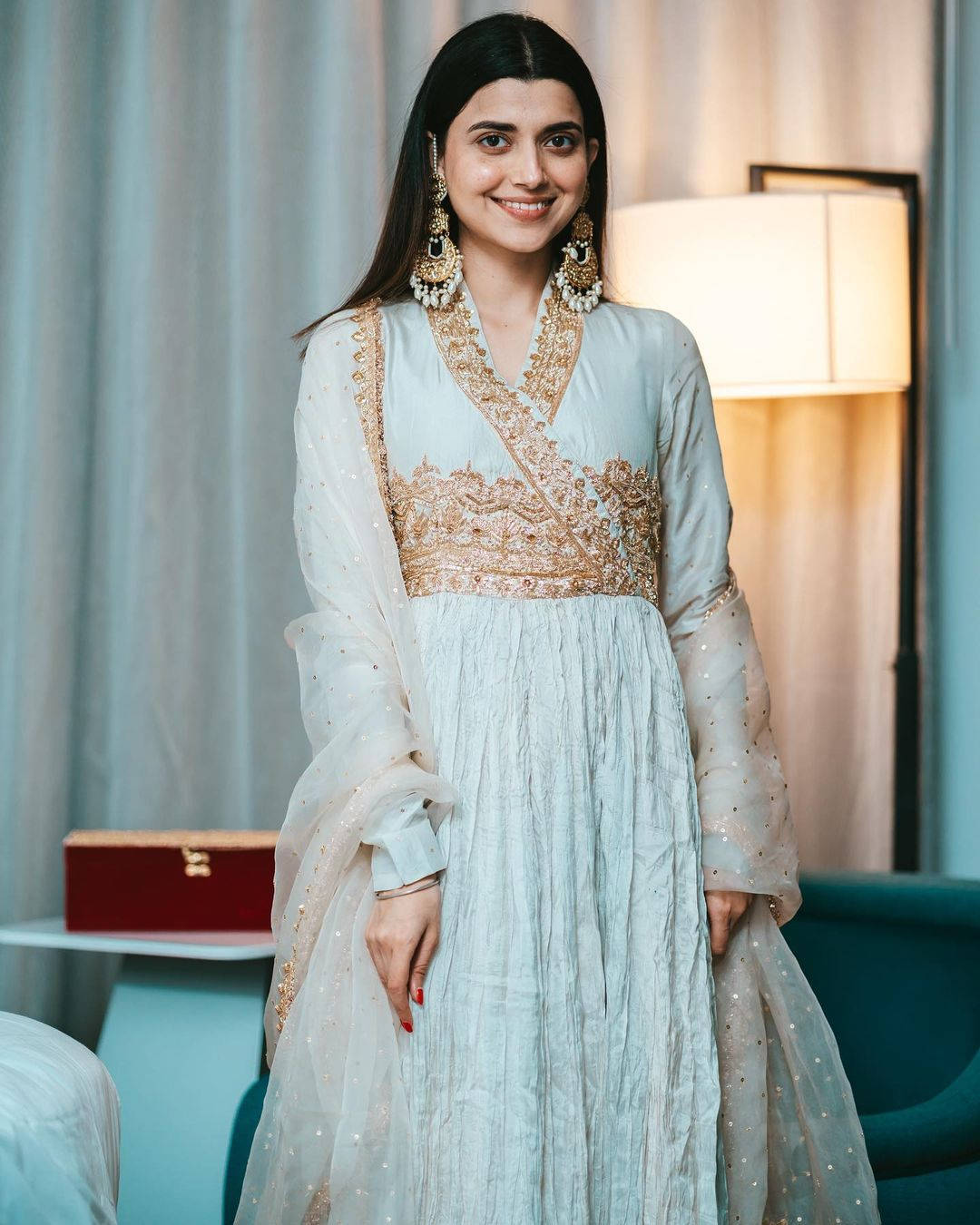 Nimrat Khaira Embroidered Dress Wallpaper