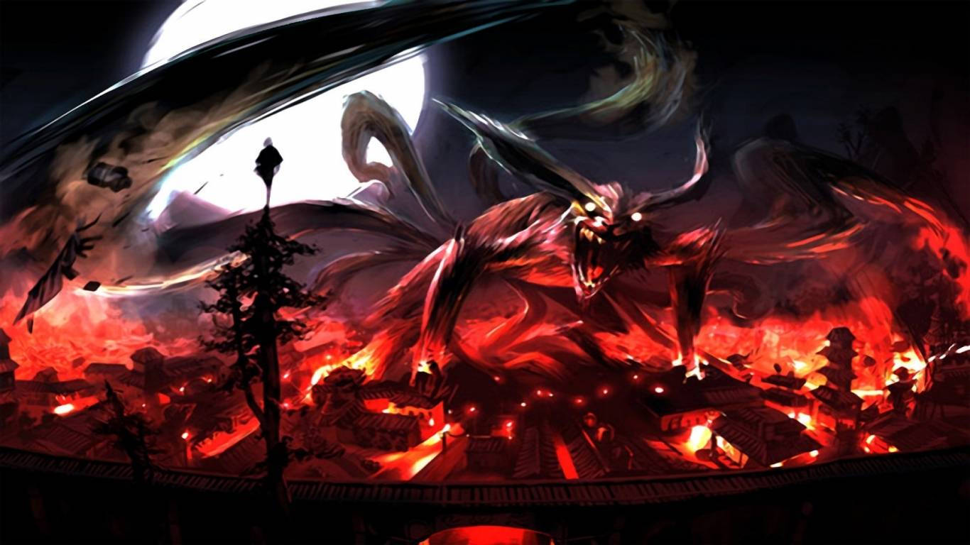 Nine Tailed Fox Of The Night Wallpaper