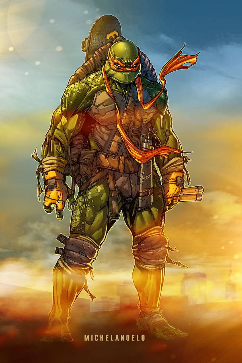 Ninja Turtle Michelangelo Looking Tough Wallpaper