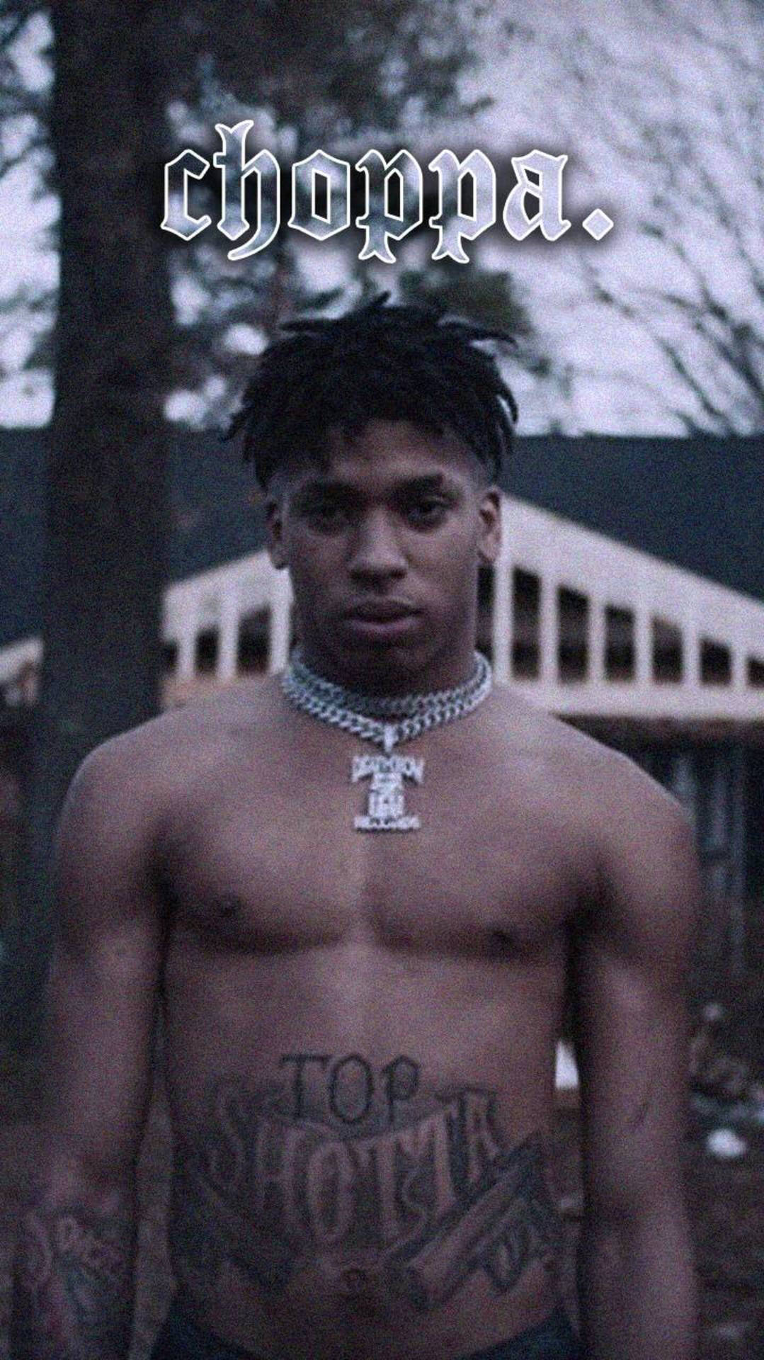 Download free Nle Choppa Topless With Chains On Wallpaper - MrWallpaper.com