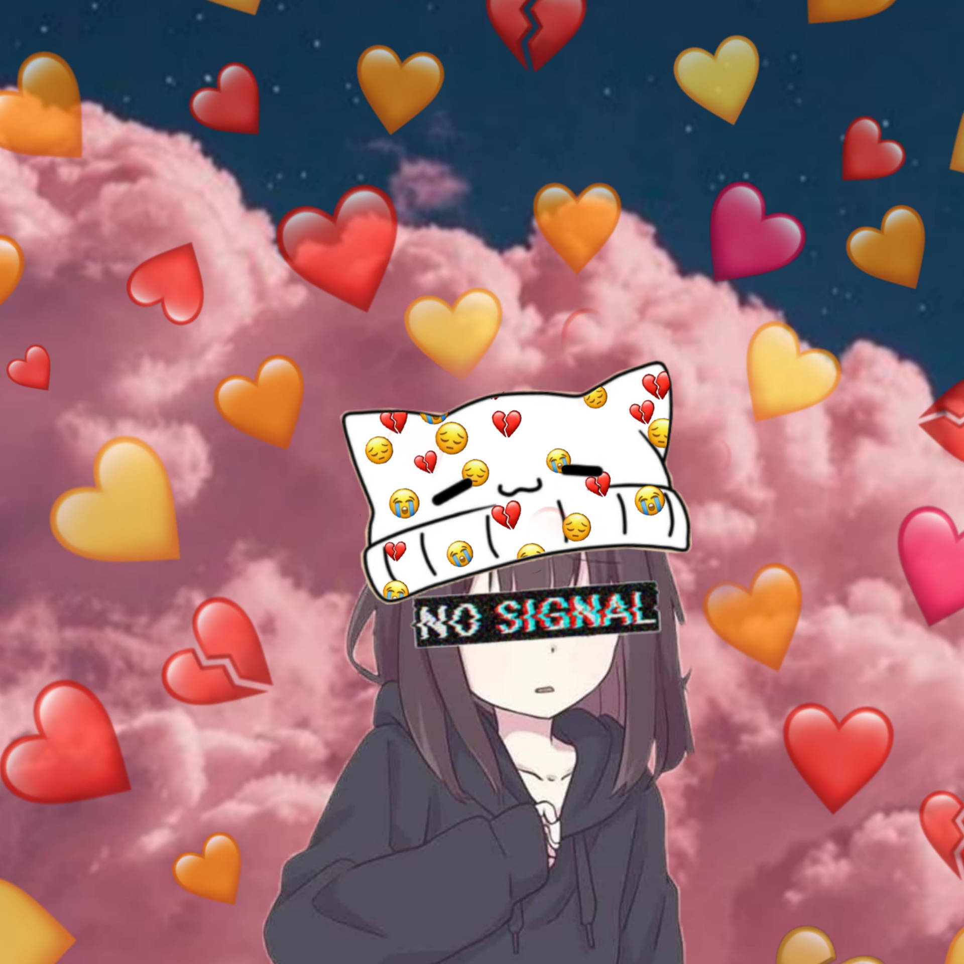 Download free No Signal Emojis Anime Girl Picsart Wallpaper -  MrWallpaper.com