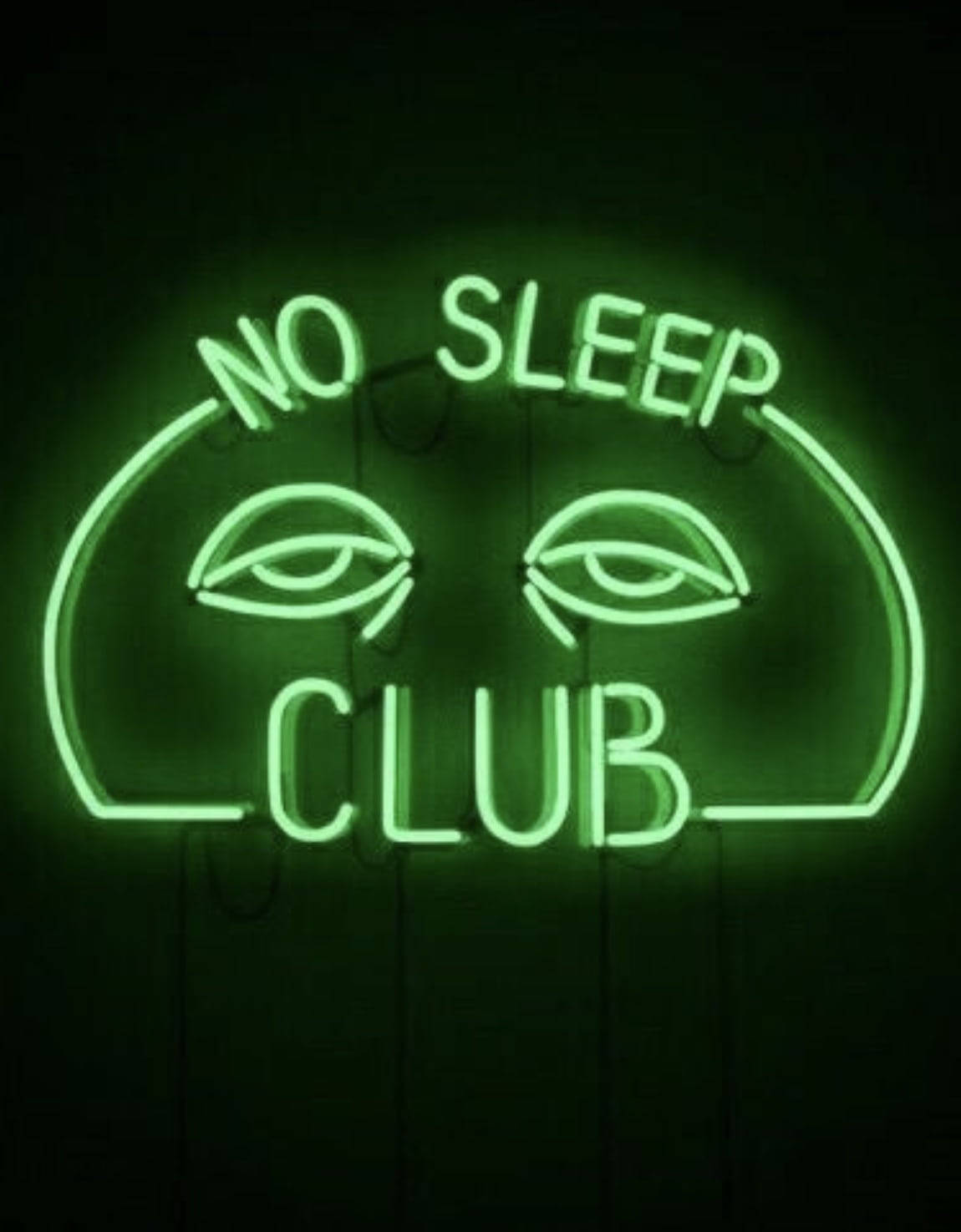 No Sleep Club Neon Green Aesthetic Wallpaper