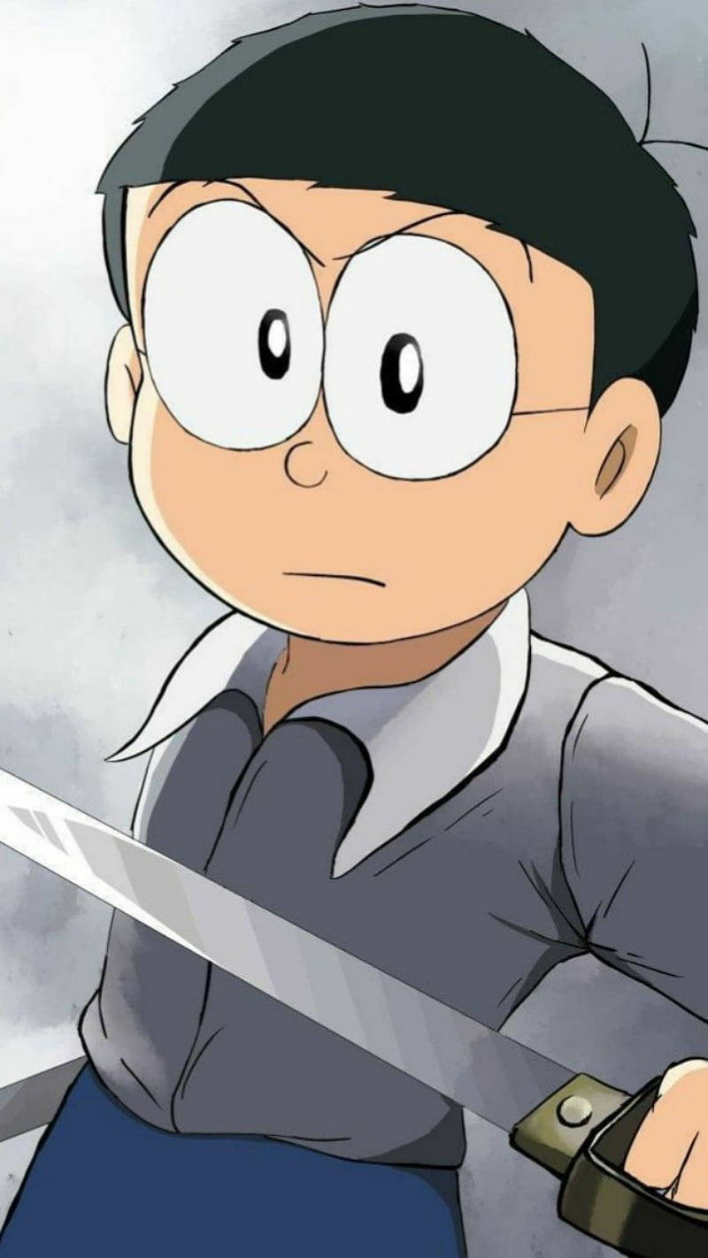 Nobita With A Sword Wallpaper