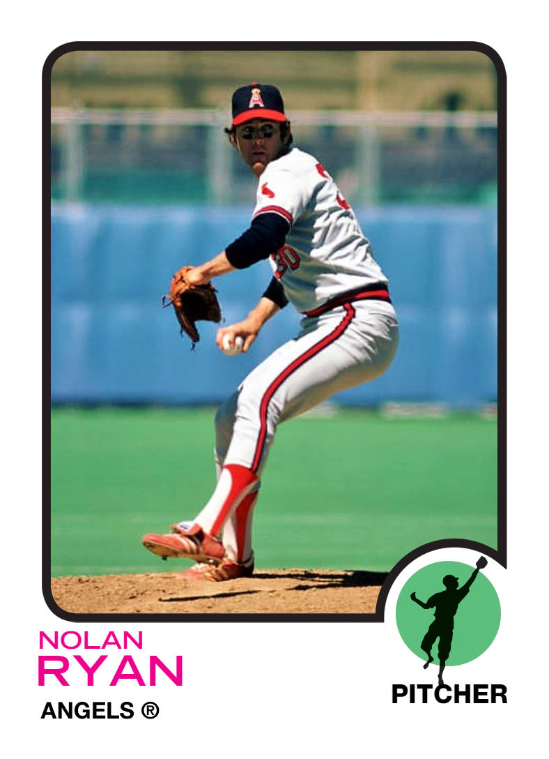 Nolan Ryan Angels Pitcher Baseball Card Wallpaper