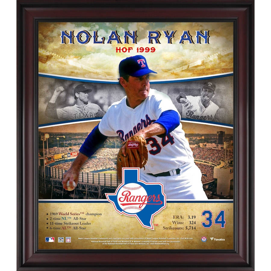 Nolan Ryan Rangers Poster Wallpaper