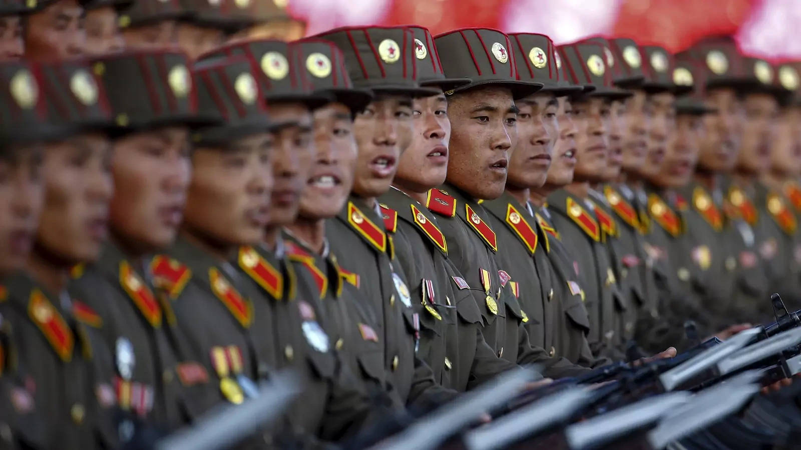 North Korea Soldiers Lined-up Wallpaper