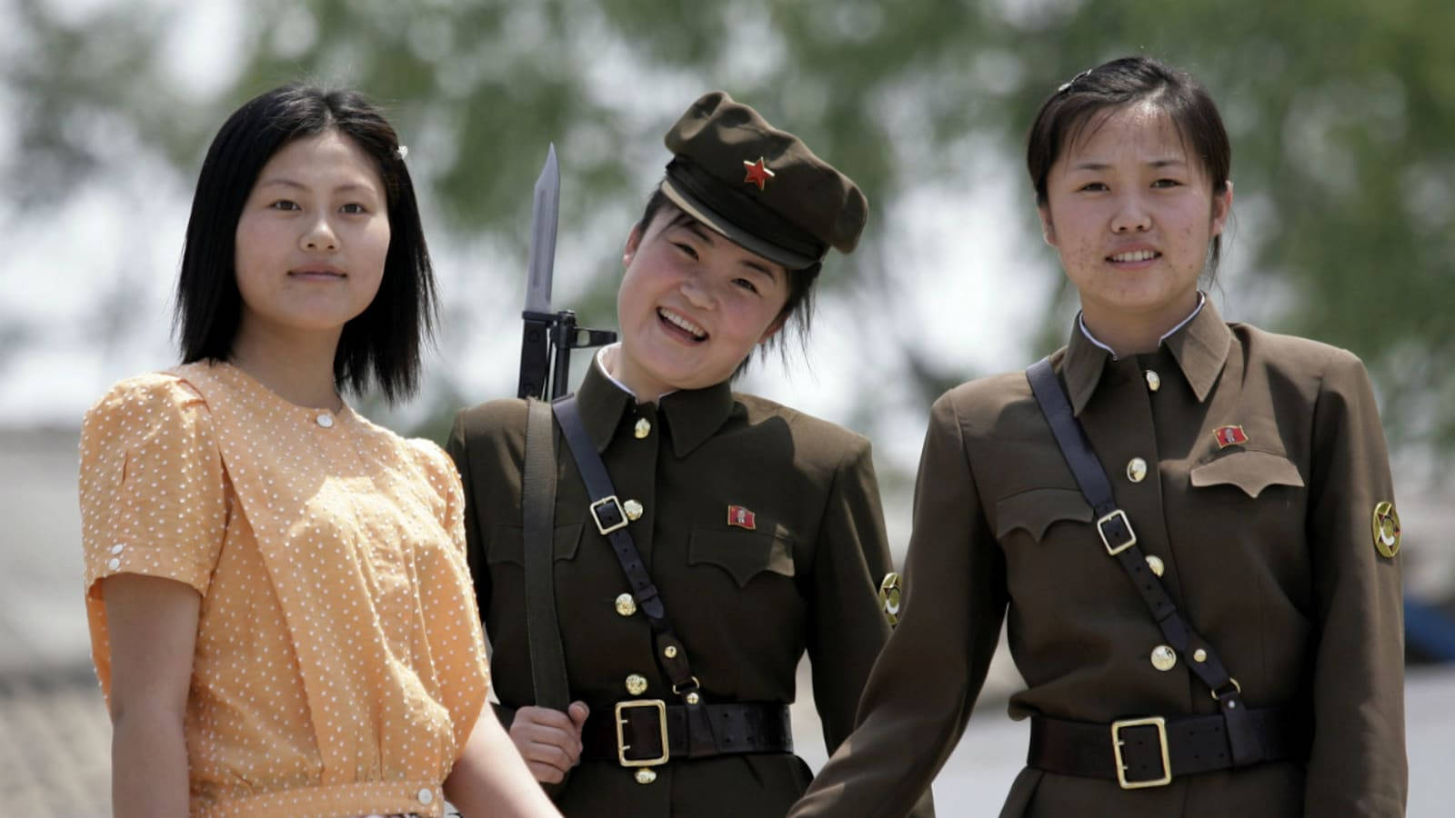North Korea Women Civilian And Soldiers Wallpaper