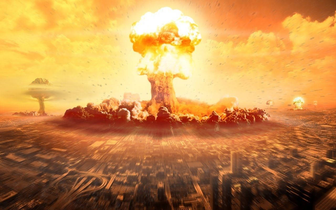 Nuclear War City Explosion Wallpaper