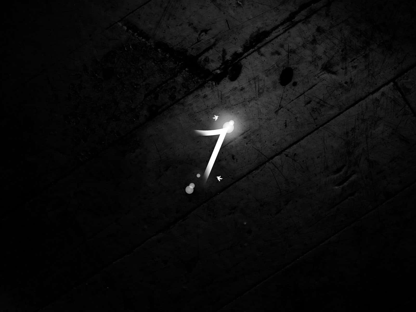 Number 7 Matte Black Wood Wallpaper