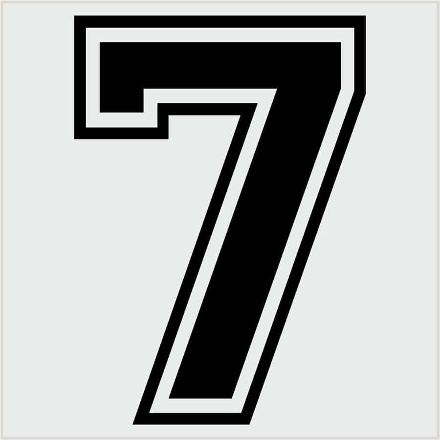 Number 7 Varsity Black & White Wallpaper