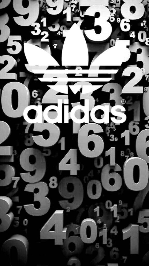 Numbers As Background Against Adidas Iphone Wallpaper