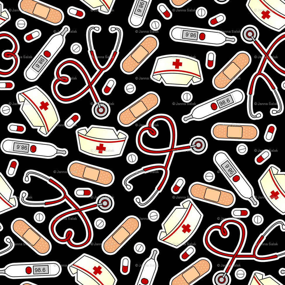 Nurse Medical Pattern Wallpaper