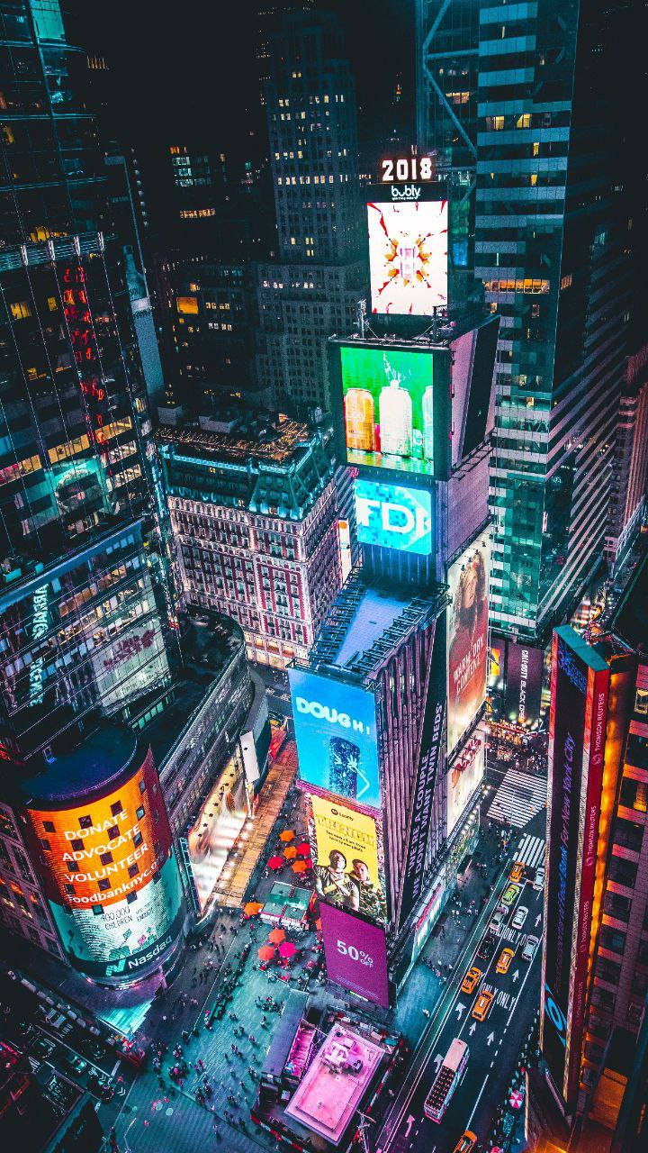 Nyc Time Square Original Iphone 7 Wallpaper