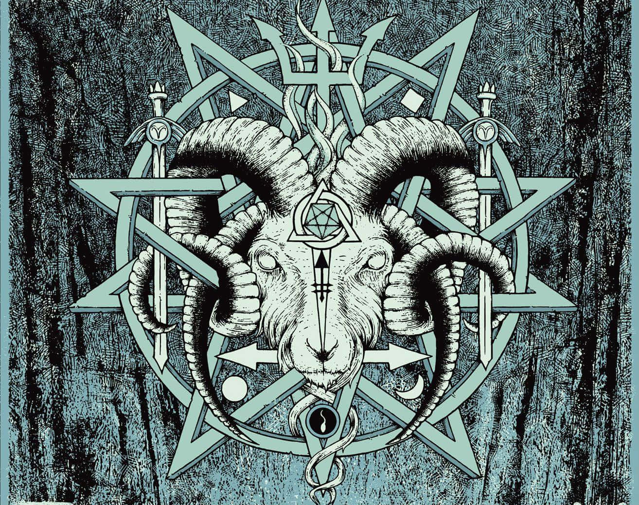 Occult Ram Symbolism Artwork Wallpaper