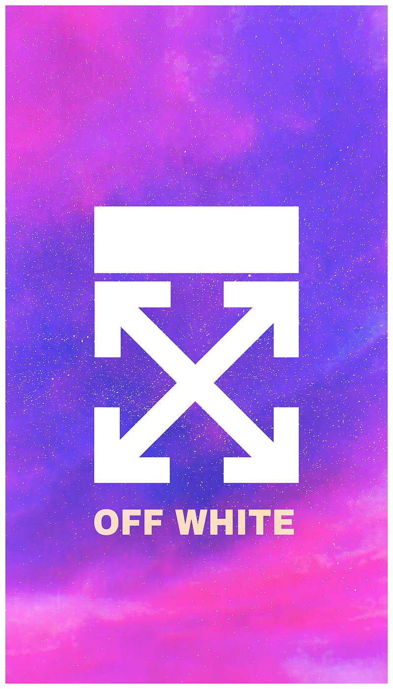 Off White Logo Pink And Purple Wallpaper
