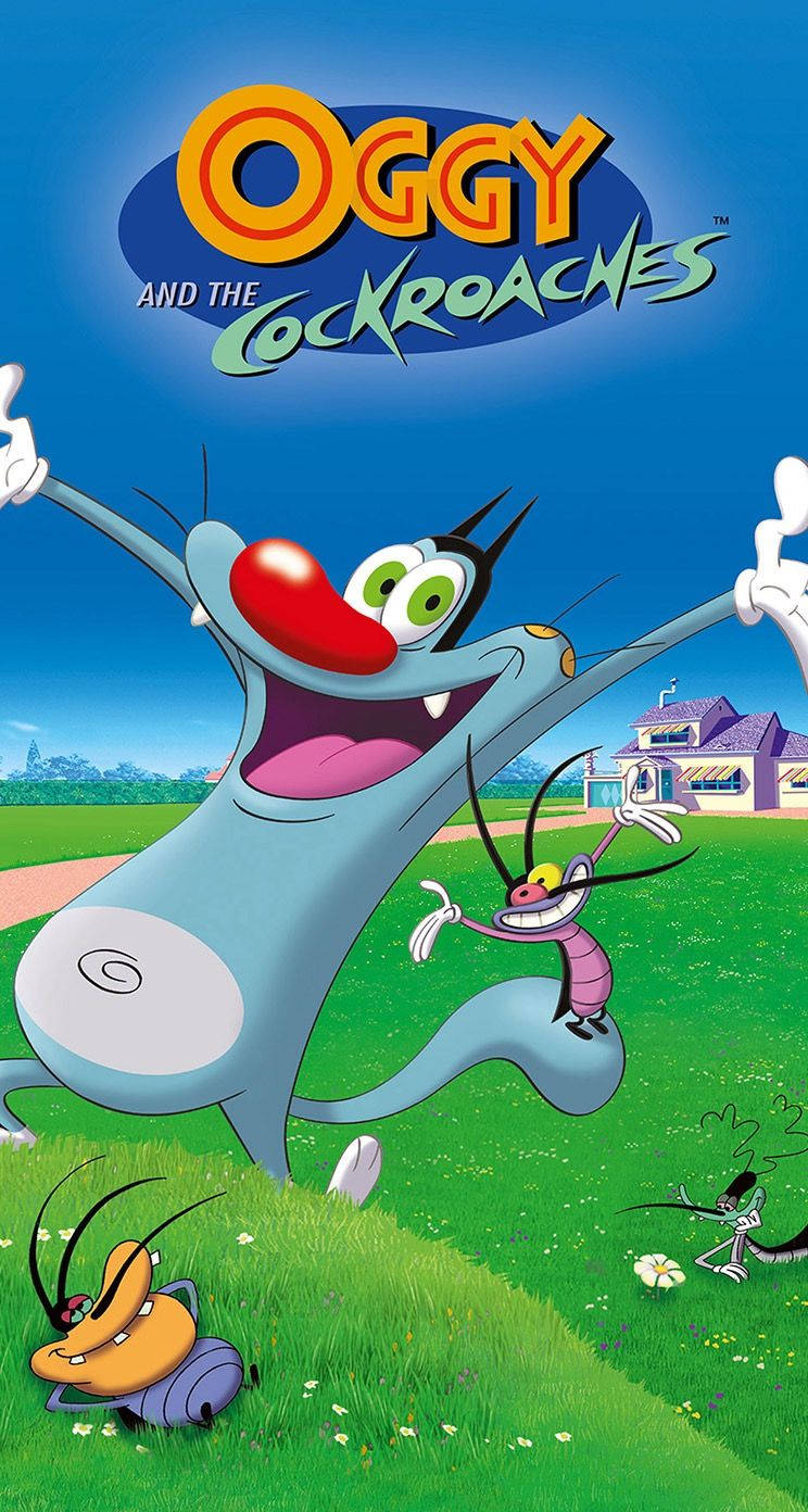 Oggy And The Cockroaches Portrait Poster Wallpaper