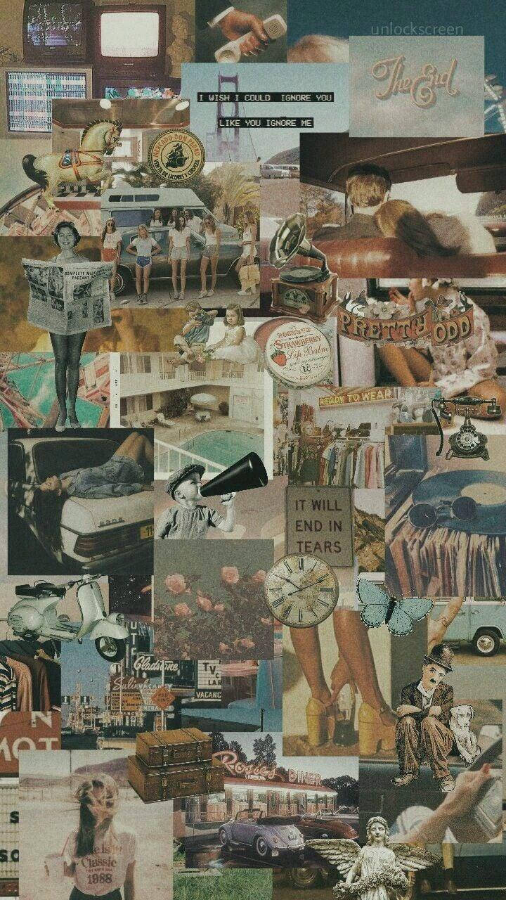Old Things Aesthetic Collage Wallpaper