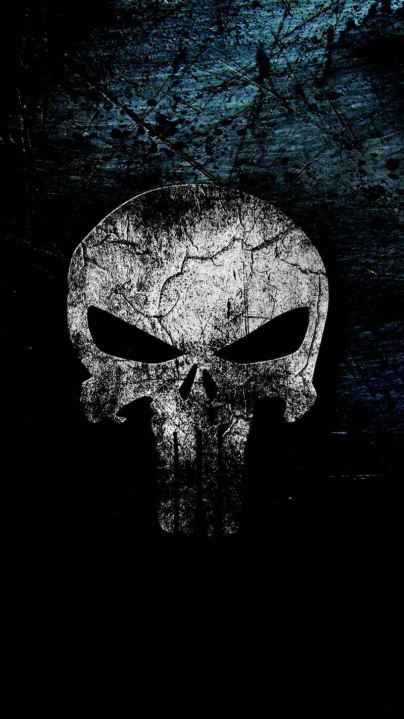 Old White Punisher Skull Wallpaper