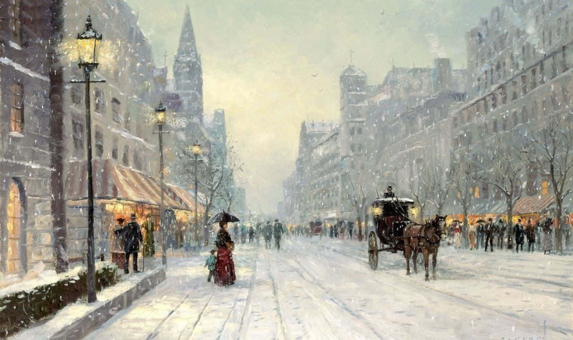 Old Winter Dusk Wallpaper