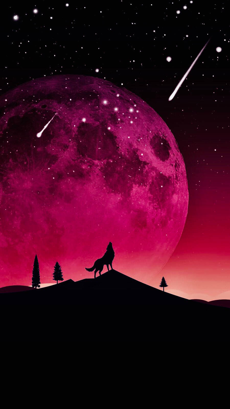 Oled Wolf Moon Wallpaper