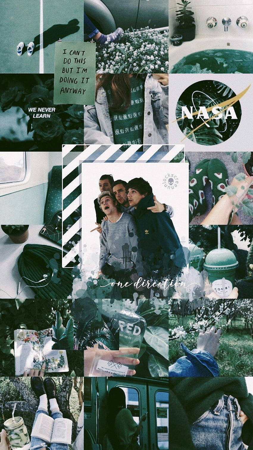 One Direction Aesthetic Green Wallpaper