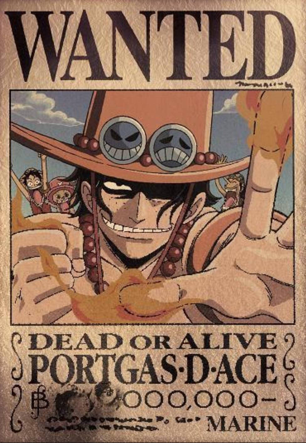 One Piece Ace Wanted Poster Wallpaper